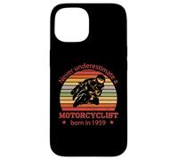 Motocyclette Anniversaire né 1959 Cyclomoteur Motocycliste Coque pour iPhone 15