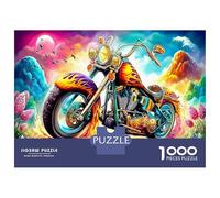 Motocyclette Coffret De Puzzles Adultes 12+, Biker Papier Écologique, Défi Éducatif, Loisir Indoor, Cadeau pour Adultes 70x50cm/1000pcs