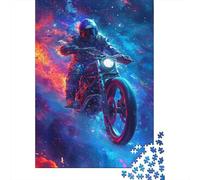 Motocyclette Espace Aventure Puzzle, 1000 Pièces pour Adultes Haute Qualité | 70x50cm Amateurs De Puzzles, Cadeau D'anniversaire, Carton, Réduction Du Stress, Découpe Précise