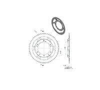 Motodak Couronne Cyclo Adapt. 103 grimeca/Bernardi 56dts (d98) 10 Trous