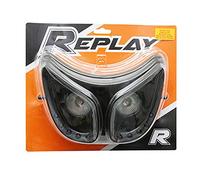 Motodak Double Optique Replay rr8 pour derbi 50 Senda Noir avec LEDs Blanches **