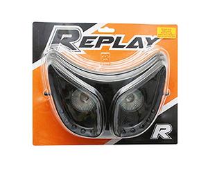 Motodak Double Optique Replay rr8 pour derbi 50 Senda Noir avec LEDs Blanches **