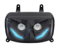 Motodak Double Optique Replay rr8 pour MBK 50 Booster 2004+-Yamaha 50 bws 2004+ Noir avec LEDs Bleu **
