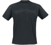 Motörhead Black on Black Logo Homme T-Shirt Manches Courtes Noir M 100% Coton Regular/Coupe Standard