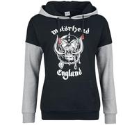 Motörhead England Femme Sweat-Shirt à Capuche chiné Noir/Gris XS