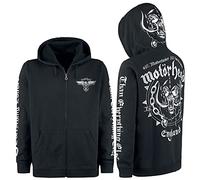 Motörhead England Homme Sweat-Shirt zippé à Capuche Noir L
