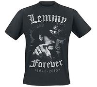 Motörhead Lemmy - Forever Homme T-Shirt Manches Courtes Noir 100% Coton Regular/Coupe Standard