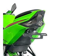 MOTOESCOT Compatible with Kawasaki Ninja ZX-25R ZX250 ZX-4R ZX400 ZX-4RR Motorcycle License Plate Bracket Black Alloy Rear Fender Eliminator with LED Light, Adjustable Short Tail Tidy Accessories