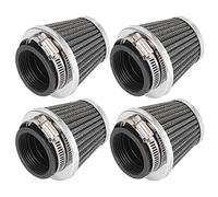 Motoforti 4pcs Universel Moto 44mm Air Filtre Nettoyeur Rond Conique Noir