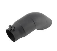Motoforti Embout D'Échappement Coudé À 90° Vers Le Bas, Entrée 64 Mm, Sortie 76 Mm, Longueur 231 Mm, Embout D'Échappement Professionnel Noir, Coude En Acier Inoxydable Cintré À La Mandrin.