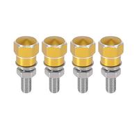 Motoforti Lot de 4 boulons universels M6 x 1,0 for plaque d'immatriculation de moto, vis CNC en alliage d'aluminium rouge(Gold Tone)