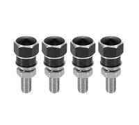 Motoforti Lot de 4 boulons universels M6 x 1,0 for plaque d'immatriculation de moto, vis CNC en alliage d'aluminium rouge(Black)