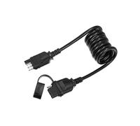 Motoforti Rallonge de fil plat universel 4 voies mâle femelle pour remorque, adaptateur spiralé, 4 voies, plastique, métal, caoutchouc, noir, 1 pièce