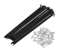 Motoforti Rayons De Vélo Universels pour Roue De Vélo 14G 165Mm en Acier Au Carbone Noir 1 Ensemble