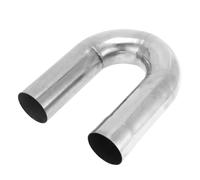Motoforti Tube D'Échappement À Mandrin De 180 Degrés Pour Voiture, Coude D'Échappement En Acier Inoxydable T304 De 2" Od 7,87" De Longueur De Jambe Ton Argenté