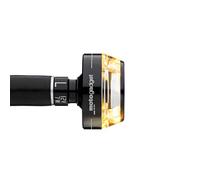 Motogadget Clignotants Moto LED barend clignotant m-Blaze noir droite | 7 W, avant, boîtier rond en aluminium avec verre transparent, feu orange; pour cintres 22 mm et 1 pouce, Ø intérieur 14-21 mm