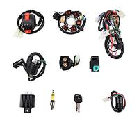 MOTOLIMO Kit complet de faisceau de câblage électrique compatible, kit de câblage d'assemblage de faisceau de câbles CDI Pour 50cc 70cc 90cc 110cc 4 Temps ATV Vélo Buggy