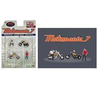 Motomania AD-76520MJ Lot de 4 figurines moulées sous pression 17,8 cm (2 figurines, 2 motos) Édition limitée à 4800 pièces dans le monde entier pour modèles à l'échelle 1/64