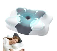 motomoyo Oreiller Ergonomique en Mousse Mémoire, Confortable pour Dormeurs sur Le Dos, Le Côté et Le Ventre, Coussin de Soutien Cervical 63x40x10/12cm, Gris Clair