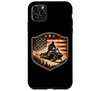 Motoneige Drapeau USA Neige Luge Patriotique Motoneige Amérique Coque pour iPhone 11 Pro Max