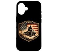 Motoneige Drapeau USA Neige Luge Patriotique Motoneige Amérique Coque pour iPhone 16