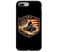 Motoneige Drapeau USA Neige Luge Patriotique Motoneige Amérique Coque pour iPhone 7 Plus/8 Plus