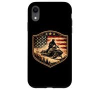 Motoneige Drapeau USA Neige Luge Patriotique Motoneige Amérique Coque pour iPhone XR