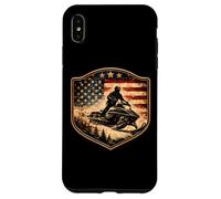 Motoneige Drapeau USA Neige Luge Patriotique Motoneige Amérique Coque pour iPhone XS Max