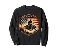 Motoneige Drapeau USA Neige Luge Patriotique Motoneige Amérique Sweatshirt