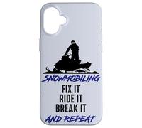 Motoneige Fix Ride Break It and Repeat Funny Motoneige Coque pour iPhone 16 Plus