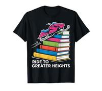 Motoneige Stack of Books Design - Montez vers de Plus Grands Sommets T-Shirt
