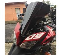 MotoPare-Brise Pare-Brise Moto Double Bulle Pare-Brise pour 2015 2016 2017 pour FJ 09 FJ09 MT09 MT-09 Tracer 900 fumée Noir Pare-Brise-Glace(Couleur:Le Noir)