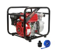 Motopompe à essence VEVOR, 50 mm, 7 CV, 45 m, course, 7 m de puissance d'aspiration, pompe à eau sale à gaz 4 temps, haute pression portable avec tuyau de 7,6 m pour piscine d'irrigation, e EPA