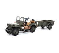 1:43 Scale Willys Jeep 1/4-Ton Utility Truck with Trailer - Militaria Diecast by Motorcity Classics