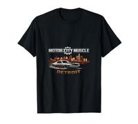 Motor City Muscle Detroit Skyline Voiture Graphique T-Shirt