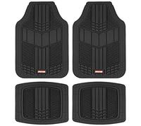Motor Trend DualFlex™ Tapis de Sol en Caoutchouc pour Voiture, Camion, fourgonnette et VUS, imperméable avec canaux de Drainage, résistant aux intempéries avec Design Sportif Bicolore (Noir)