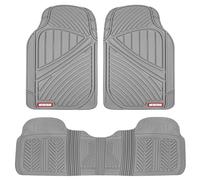 Motor Trend FlexTough Performance Lot de 3 Tapis de Sol en Caoutchouc Toutes Saisons pour Voiture, Camion ou SUV, imperméables, Ultra résistants, Gris