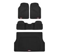Motor Trend FlexTough Performance Tapis de Sol de Voiture en Caoutchouc Toutes Saisons avec Doublure de Chargement - Ensemble Complet de Tapis de Sol Avant et arrière pour Voitures, camions, SUV,
