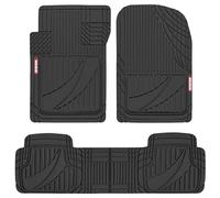 Motor Trend FlexTough Tapis de Sol de Voiture en Caoutchouc Noir avancé - 3 pièces pour s'adapter aux Tapis de Sol pour Voitures, camions, VUS, revêtements Automobiles Toutes Saisons avec poignées de