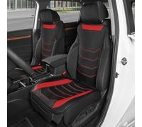 Motor Trend LuxeFit - Lot de 2 Housses de siège en Similicuir de qualité supérieure, faciles à Installer avec Poches de Rangement, compatibles avec la Plupart des véhicules - Rouge