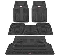 Motor Trend Premium FlexTough Plus Tapis Avant et arrière avec Doublure de Coffre - Ensemble Combo - Poignées de Traction Toutes Saisons, Noir