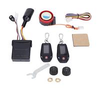 Motorcycle Alarm System with PKE Smart Sensing LCD Remote Control 105 125dB Anti Theft Security Device for 12V Motorcycles ATV Offroad Vehicles Tricycles Electric Vehicles White (Black Case with Tire