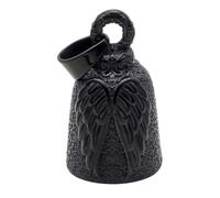 Motorcycle Blessed Bell, Cycling Good Luck Charm, Angel Wing Biker Bells, Vintage Anti Gremlin Coin, Interactive Metal Hanging Bell Gift for Riders, Men, Women, Motorbikes, Helmets 1.33 Inches