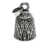 Motorcycle Blessed Bell, Cycling Good Luck Charm, Angel Wing Biker Bells, Vintage Anti Gremlin Coin, Interactive Metal Hanging Bell Gift for Riders, Men, Women, Motorbikes, Helmets 1.33 Inches