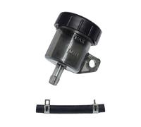 Motorcycle Brake Master Cylinder Reservoir - Brake Oil Cup Upper Pump | Transparent Fluid Tank | For Road Dirt Bikes, Straight Push With Hose Clamp Semi-Transparent Easy Install Anti-Leak