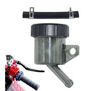 Motorcycle Brake Master Cylinder Reservoir - Brake Oil Cup Upper Pump | Transparent Fluid Tank | For Road Dirt Bikes, Straight Push With Hose Clamp Semi-Transparent Easy Install Anti-Leak