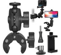 Motorcycle Camera Mount, 360° Rotatable GoPro Camera Bike Mount Phone Holder for GoPro Hero 10/9/8/7/6 Insta360 One X2, DJI Osmo