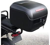 Motorcycle Case Universal Motorcycle Tour Tail Box Luggage w/Soft Backrest and Night Warning Light with Mounting Parts for Scooter/Motorcycle/Bicycle. (Black)