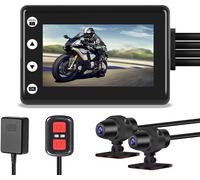 Motorcycle Dashcam, HD 1080P Double Lens Motorcycle Camera Front and Rear Camera, 140° Wide Angle LCD Screen 3.0'' Waterproof Sports Camera, WiFi, Night Vision, GPS, G-Sensor