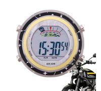 Motorcycle Electronic Watch - Glowing Clock, Waterproof Motorbike Handlebar Timekeeping Gadgets, Stainless Steel Luminous Structural Trackers | Dashboard Decors For Women Cyclists & Men
